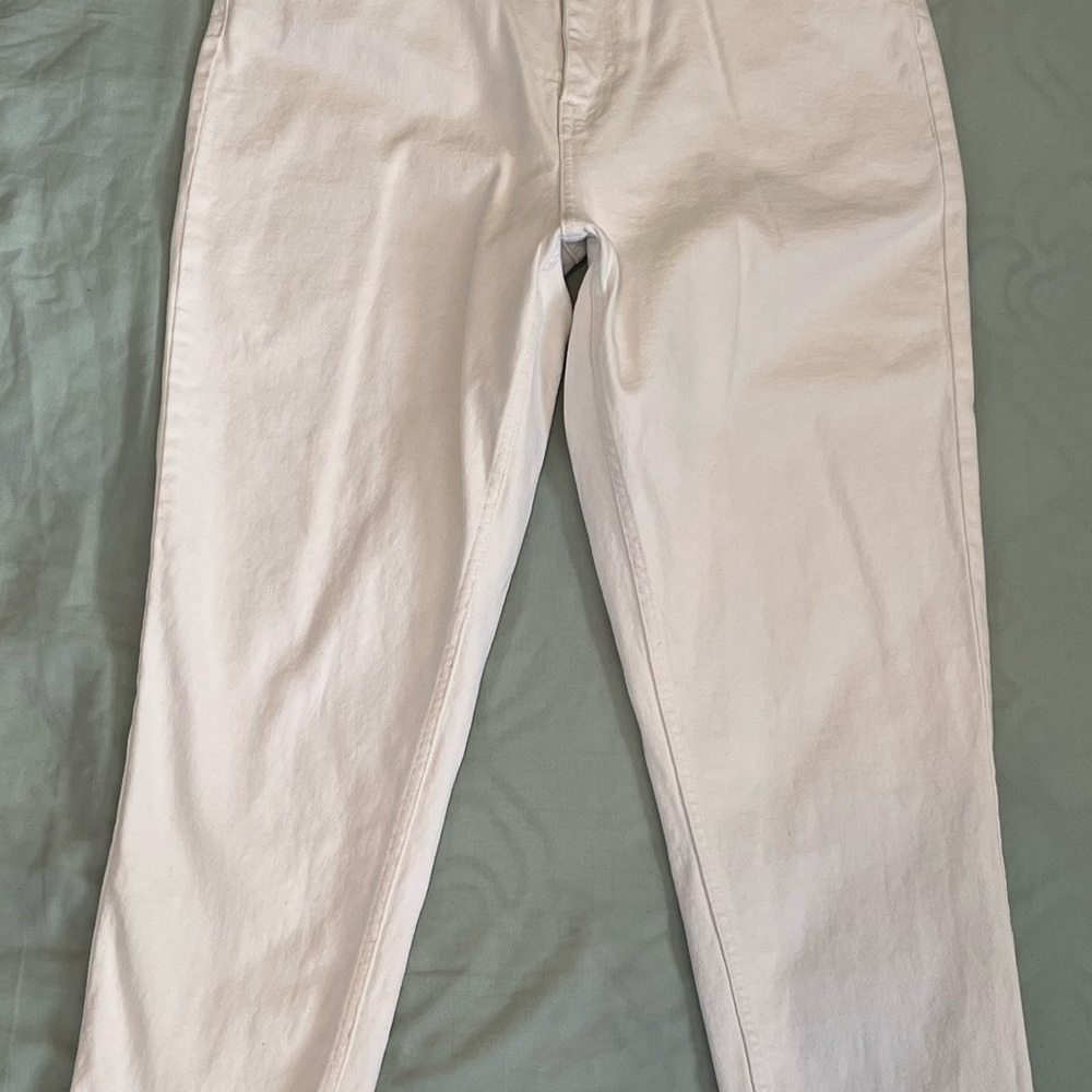 White Straight-Leg Jeans